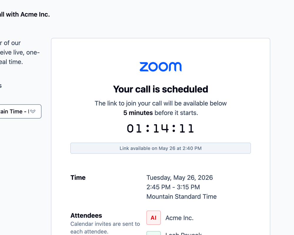 Screenshot of waiting room