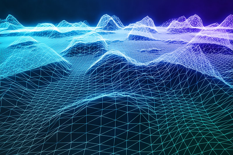 3D digital wirefram mountains